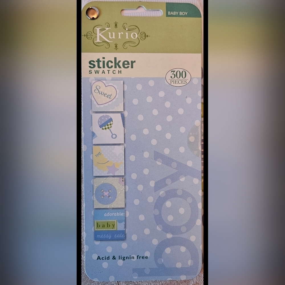 Kurio Baby Boy Stickers, 300 Stickers Per Book, Acid and Lignin Free